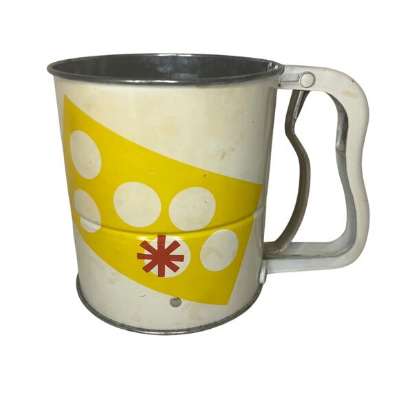 Vintage Mid Century Atomic Tin Metal Painted Flour Sifter Androck USA MCM - Picture 1 of 11
